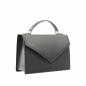 Preview: Handle Bag with shoulder strap made of calfskin gray